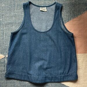 Beaton linen denim tank, size medium